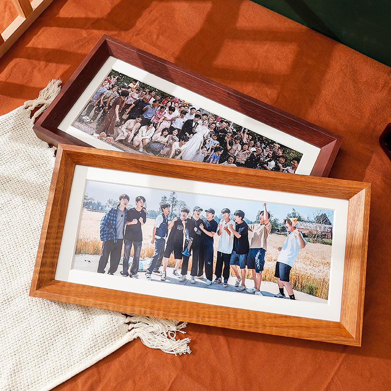 Source Factory Solid Wood Photo Frame Group Photo Graduation Photo Wedding Photo Printed into Photo Company Commemorative Photo Frame Wall Hanging