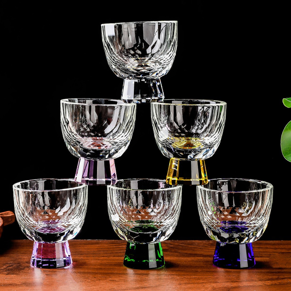 K9水晶茶杯彩色小茶杯主人杯客杯功夫品茗杯品酒杯水晶家用主人杯