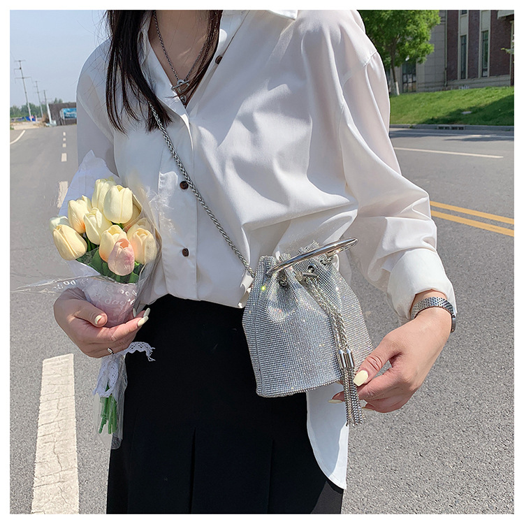 Rhinestone bucket bag voor dames, modieuze handtas en schoudertas_voghion.com