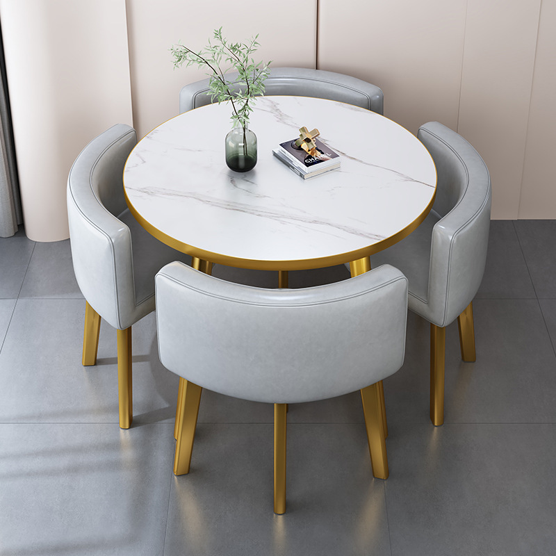 Internet Celebrity Simple Reception Negotiation Table and Chair Combination Shop Reception Table and Chair Office Leisure Small Round Table Nordic Dining Table