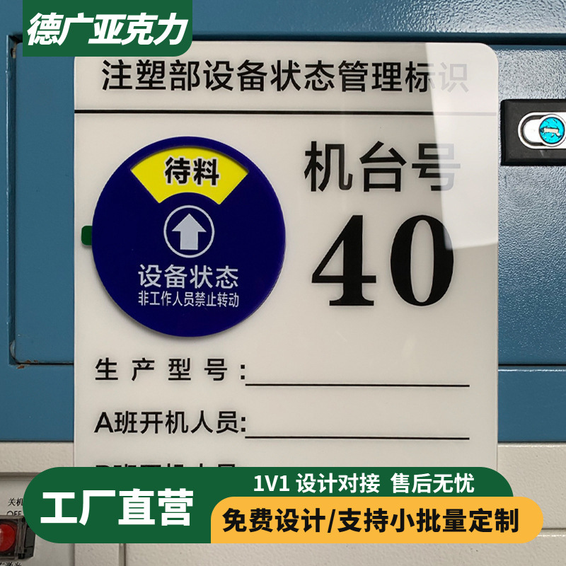 车间5S生产设备状态管理标识牌CNC编号牌指示牌标志牌标示牌