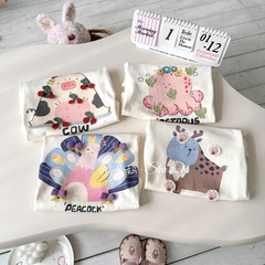 童裝2024年夏季新款立體貼花無感印花卡通T恤兒童戶外百搭上衣潮