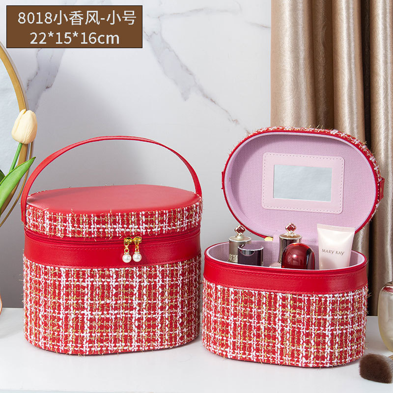 2025 nuevo estuche de cosméticos de gran capacidad, maleta de burbujas de cuero de pu, caja de almacenamiento de herramientas de belleza portátil de alto valor