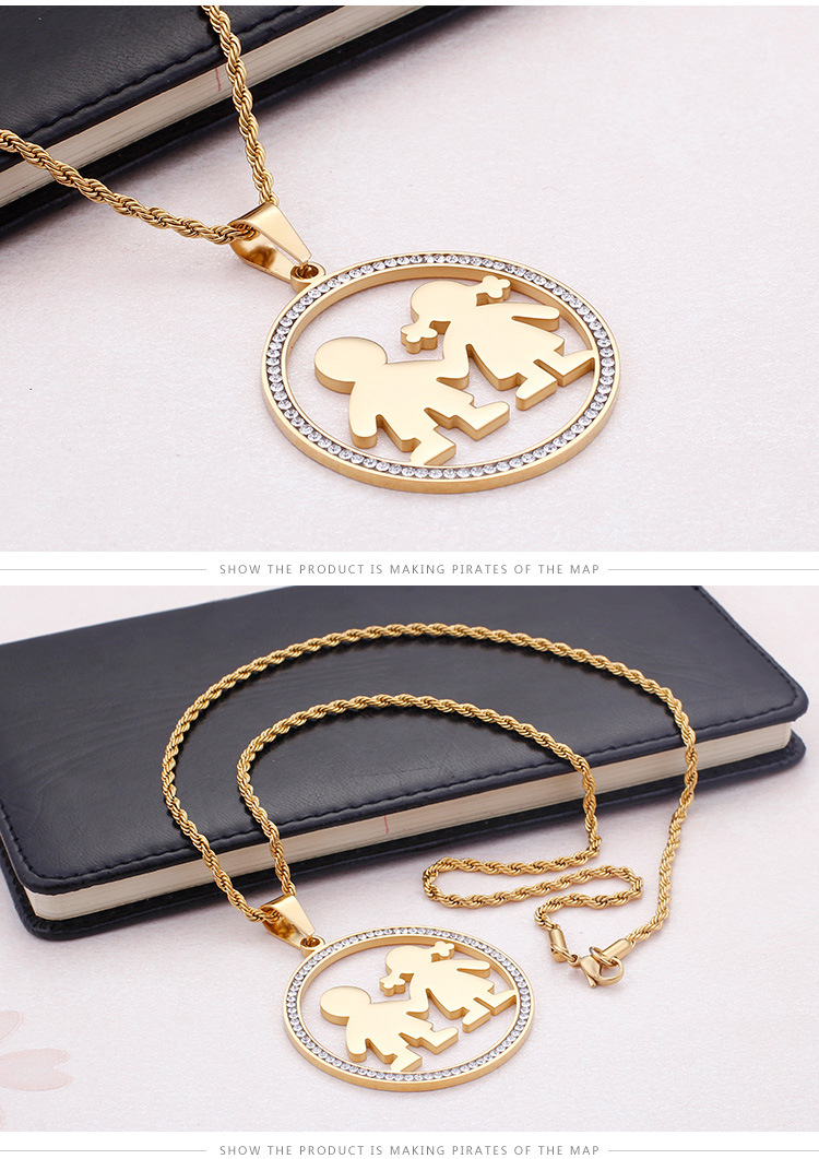 European and American Titanium Ornament Fashion Personality round with Diamond for Boys and Girls Or