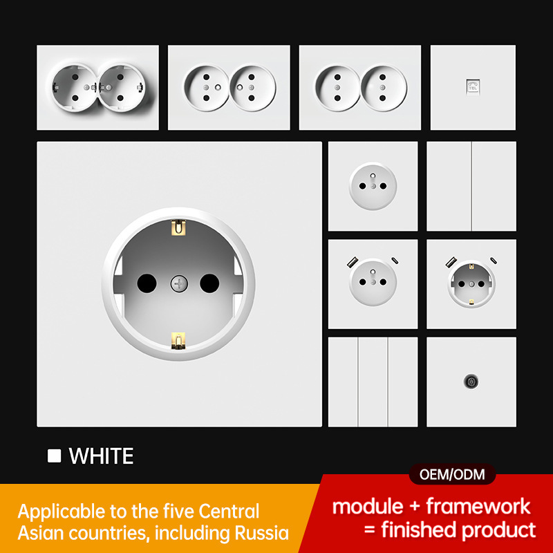 16 Type-C Sockets, French Standard USB Charging, Russian-Style Ultra-Thin Skin-Like White Panel, Household Use, Ce Certified, European Standard 16 Type-C Sockets, French Standard USB Charging, Russian-Style Ultra-Thin Skin-Like White Panel, Household Use, Ce Certified, European Standard