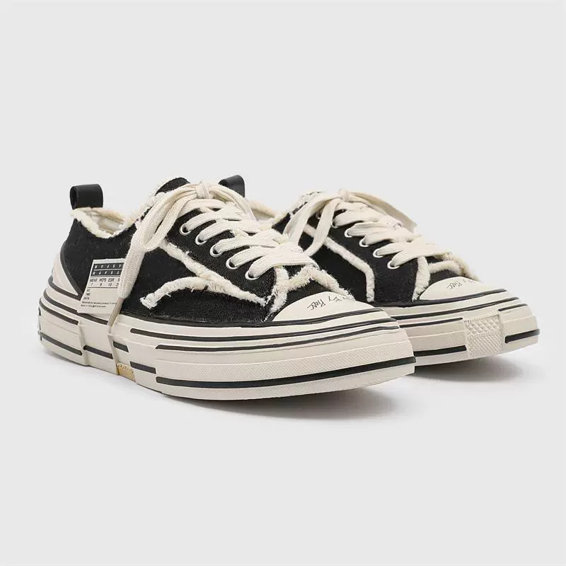 Cowhide Version of Wu Jianhao's Same Style Co-Branded Internet Celebrity Canvas Shoes Thick-Soled 2025 Autum New Low-Cut Beggar Shoes Sneakers