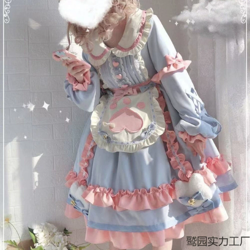 Платье, длинный рукав, юбка, стиль Lolita