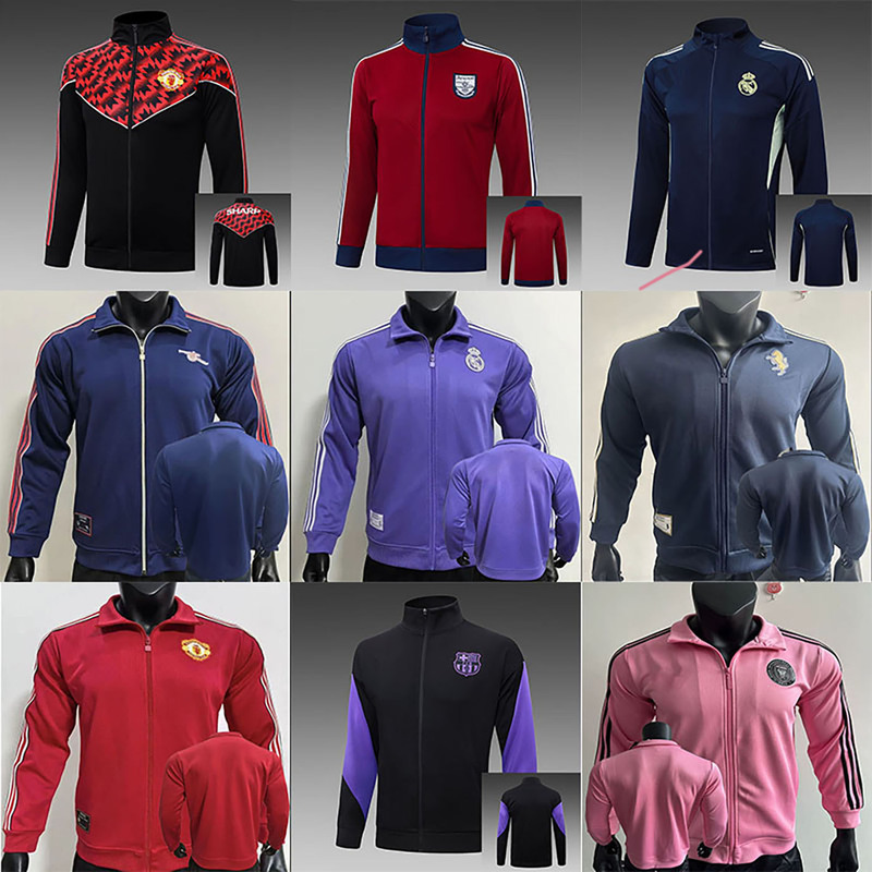 Wholesale 2526 Retro Style Winter Jacket Casual Pre-Match Football Sports Training Jacket Full Zipper