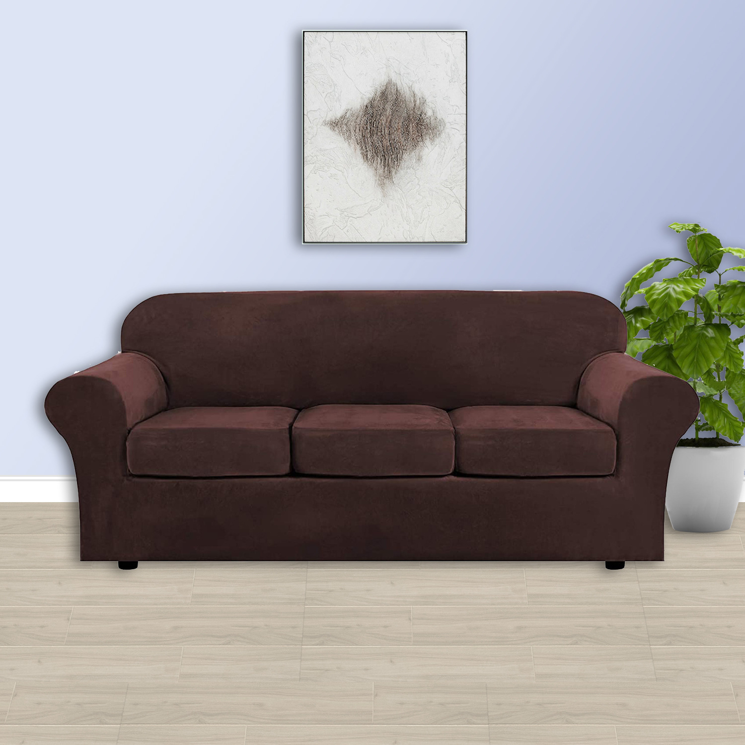 Cross-border Velvet All-inclusive Elastic Sofa Cover Thickened High-end Sofa Cushion Cover Super Soft Two Three Fabric Sofa Cover Cover