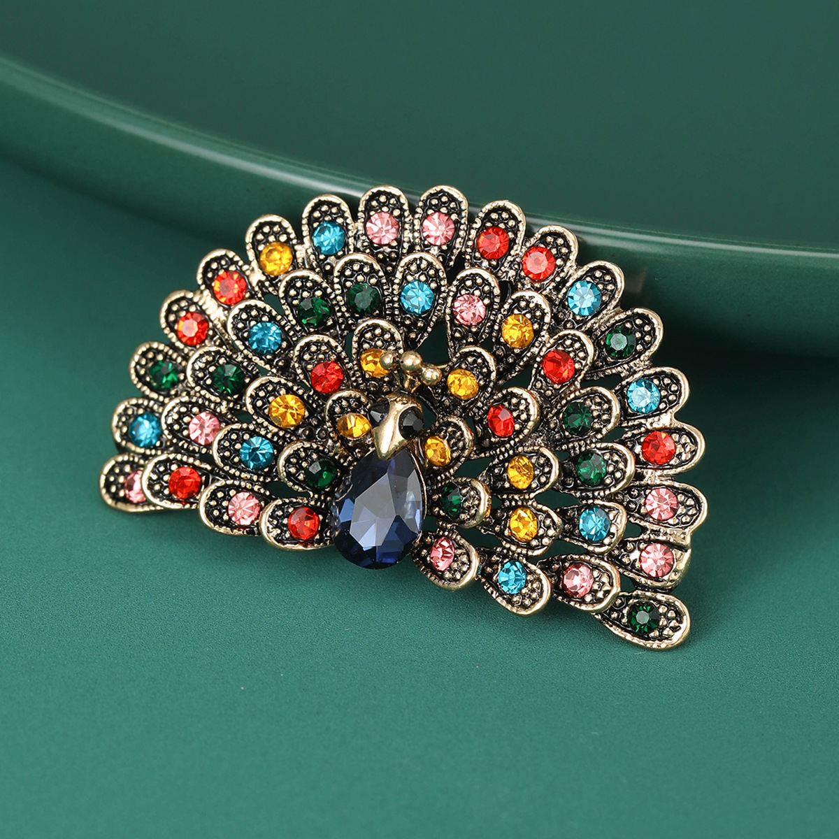 16g Weight Rhinestones Inlay Material Brooches Classification Banquet Occasion Alloy Material Peacock Pattern All Seasons Season Women's Gender Inlay Design Retro Style Retro Pin Peacock Alloy Inlay Rhinestones Women's Brooches 38