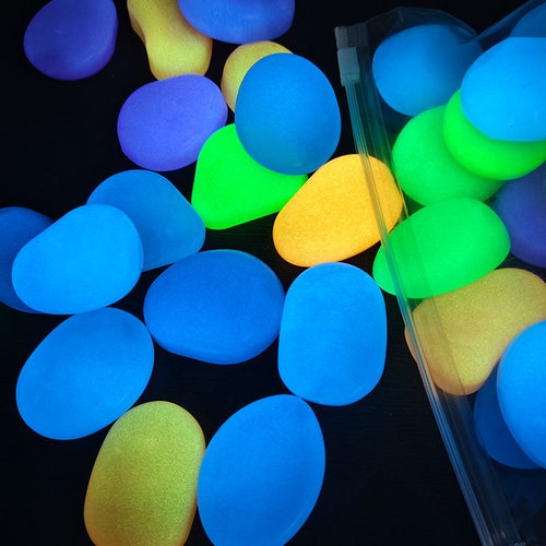 4.5cm Large Colorful Luminous Stone for Garden Aquarium Landscaping, Pebble Stones, Cross-Border 15g Glow-in-the-Dark Stones Wholesale