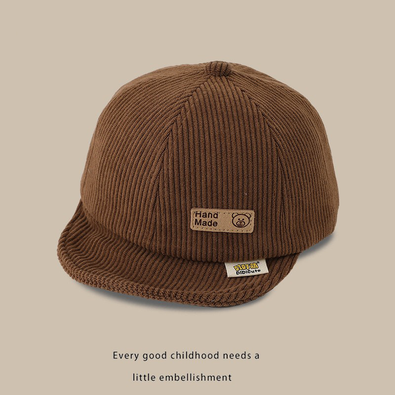 Sombrero de bebé otoño y invierno ajustable para niños y niñas adorable gorra de béisbol de invierno gorra de borde suave