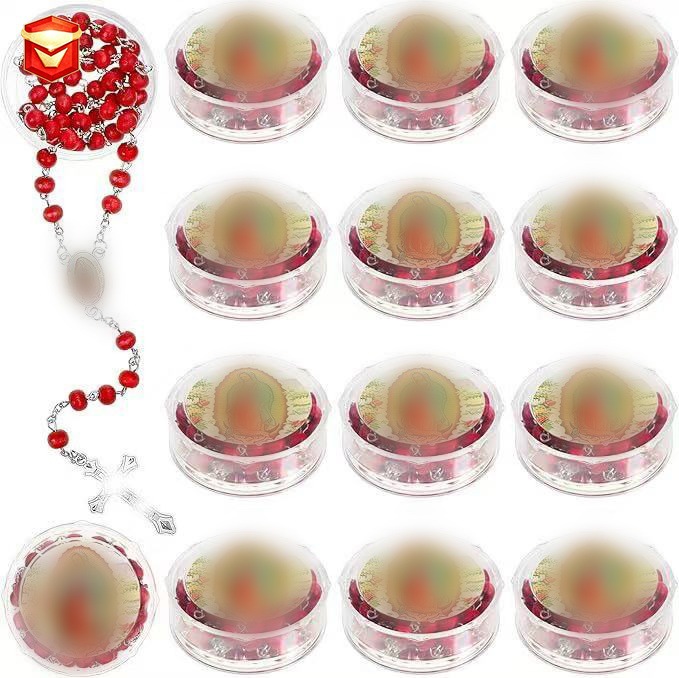 Cross-Border Hot-Selling New Product 6mm Scented Wooden Bead Necklace Popular Cross Necklace Handmade with Box Wholesale Fashion Gift