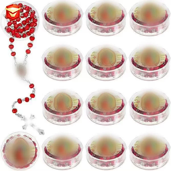 Cross-Border Hot-Selling New Product 6mm Scented Wooden Bead Necklace Popular Cross Necklace Handmade with Box Wholesale Fashion Gift