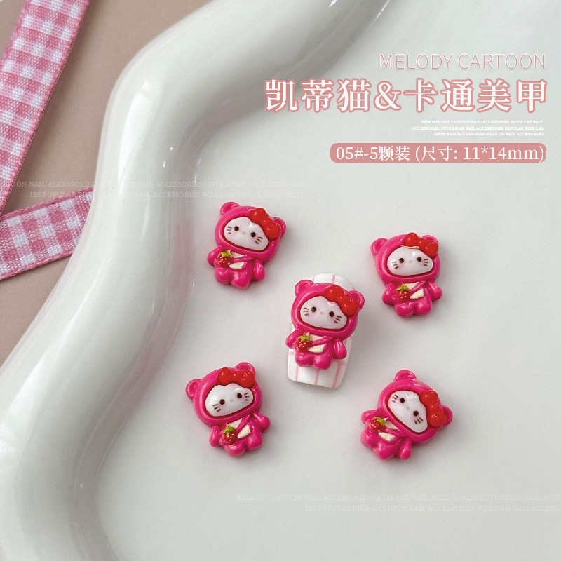 KT & 美楽ティ漫画ネイルアクセサリーかわいい立体熊カメラ美楽ティdiy樹脂着用甲アクセサリー