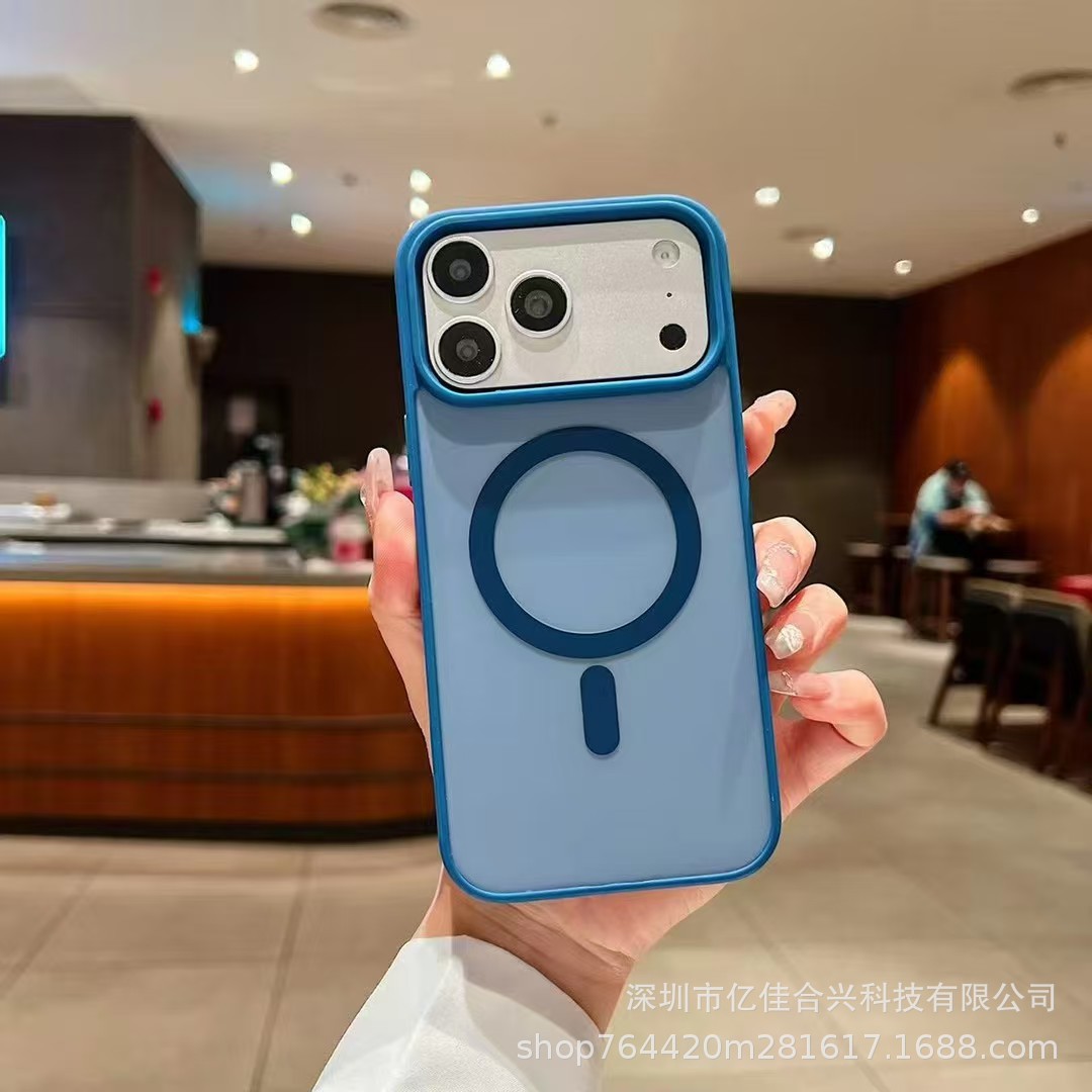 Nuevo impacto de la piel succión de color para iPhone17promax caso de teléfono móvil cuatro líneas de molde manzana 16 color