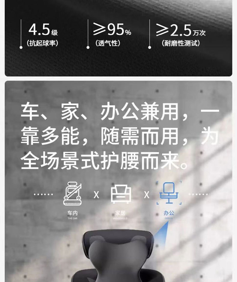 Car Headrest and Lumbar Support Memory Foam Car Cushion for Long Sitting, Neck and Waist Protection Pillow