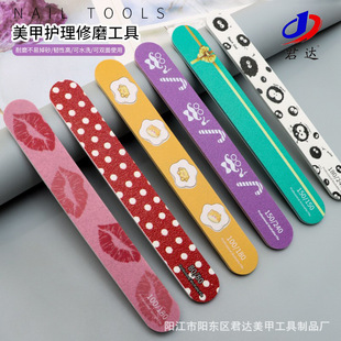 Cute retro pattern high quality nail file sponge polishing double-sided grinding strip ten times sharp wear-resistant no sand falling