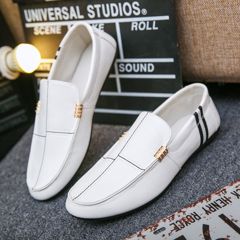 Men's Shoes 2024 New European Style Loafers Men's Slip-On Lazy Shoes Spring Loafers White Casual Shoes