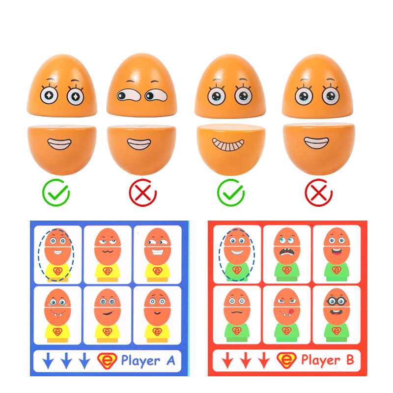 Emoticones que cambian de rostro, juego de mesa de batalla para dos jugadores, educación temprana para niños, rompecabezas, interacción entre padres e hijos, juguetes de bloques de madera de madera