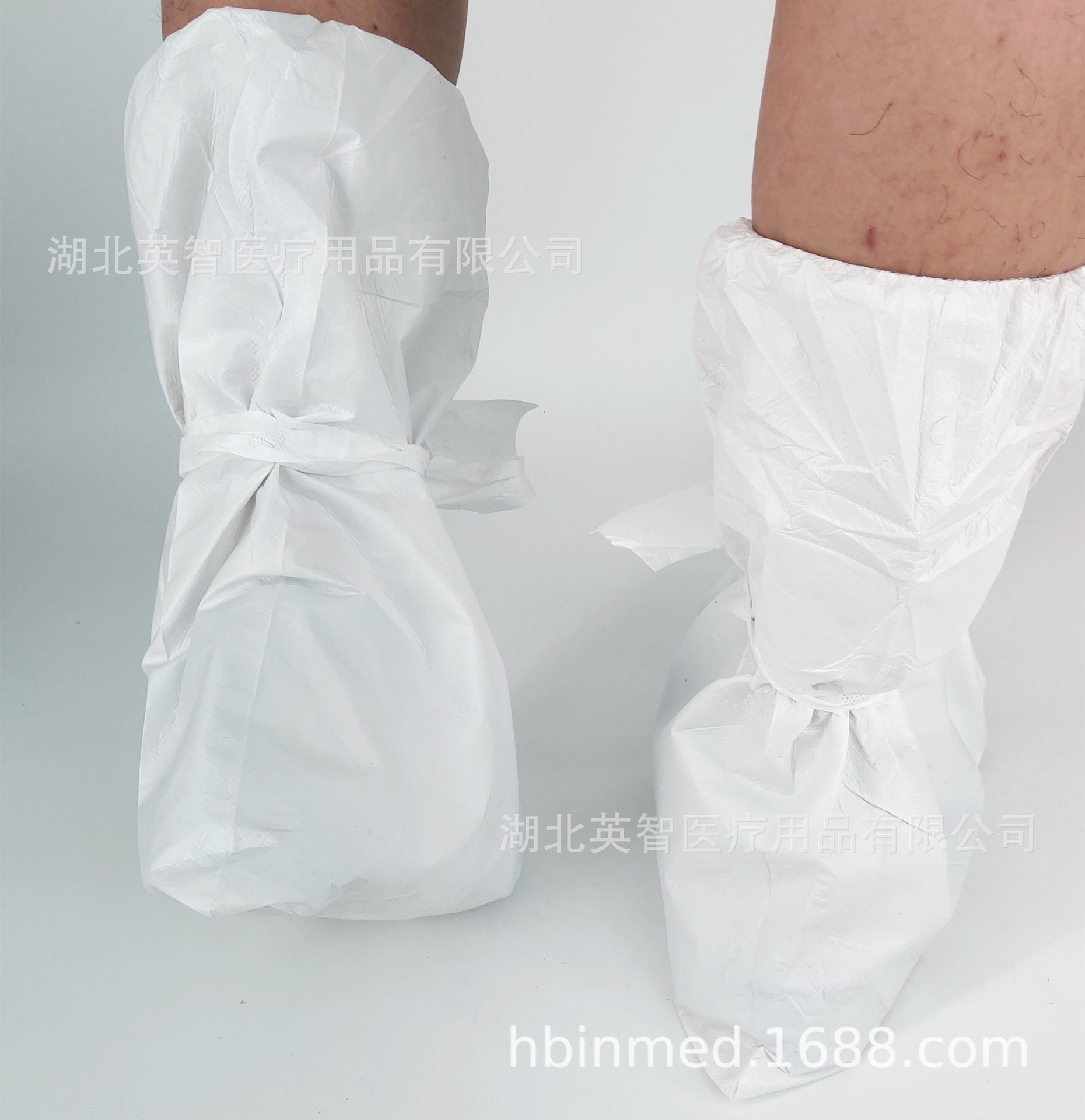 一次性靴套 热合无针孔防水鞋套 透气膜靴套 高筒加长防滑脚套