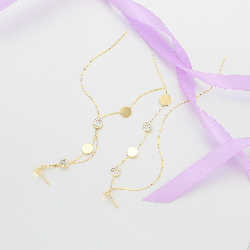 Xuping aretes de lengüeta de aleación de cobre chapado 14k de color círculo geométrico temperamento europeo y americano transfronterizo orejas al por mayor mujeres