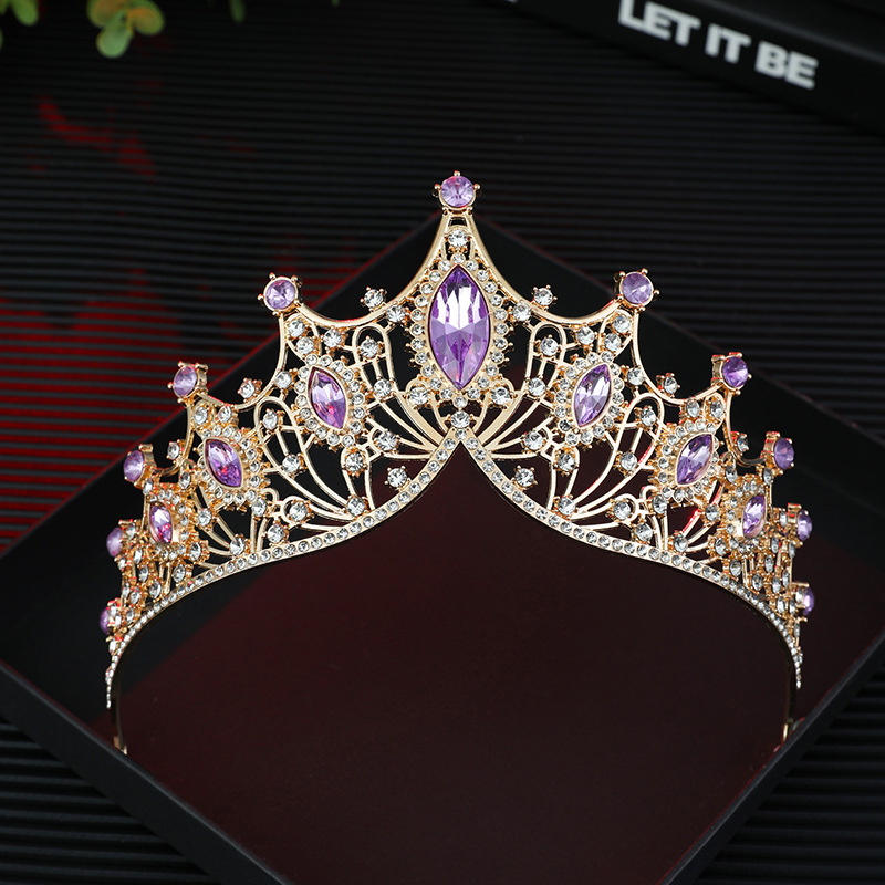 Corona de novia transfronteriza estilo barroco de lujo atmósfera corona de fiesta accesorios de vestido de princesa