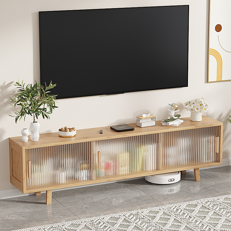 Modern minimalist rental room living room TV cabinet solid wood bedroom coffee table TV cabinet combination light luxury wall cabinet wall cabinet