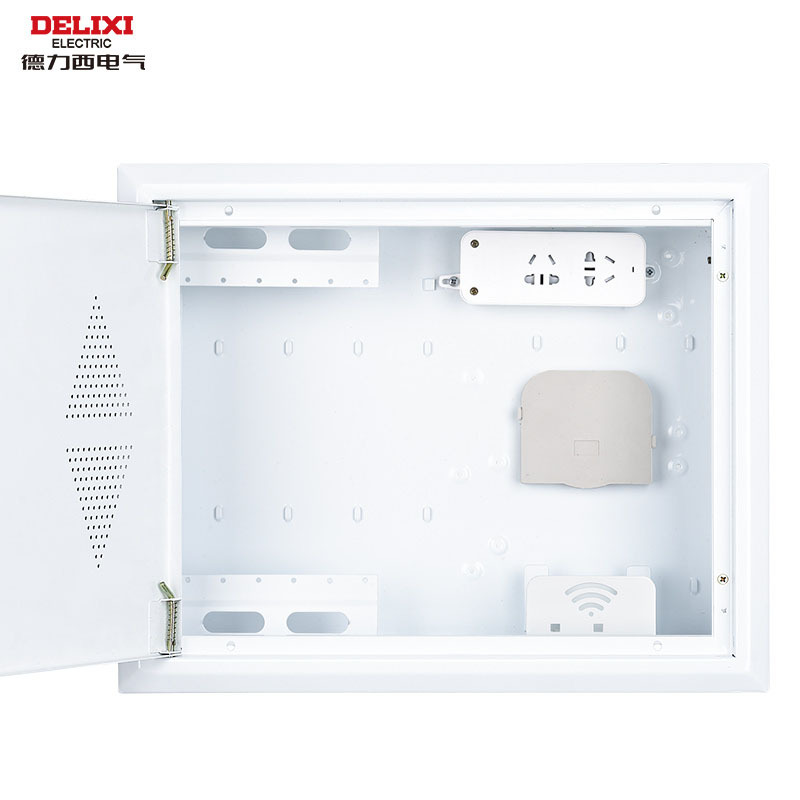 德力西金屬光纖暗裝弱電箱家用大號模塊小號多媒體集線箱信息箱