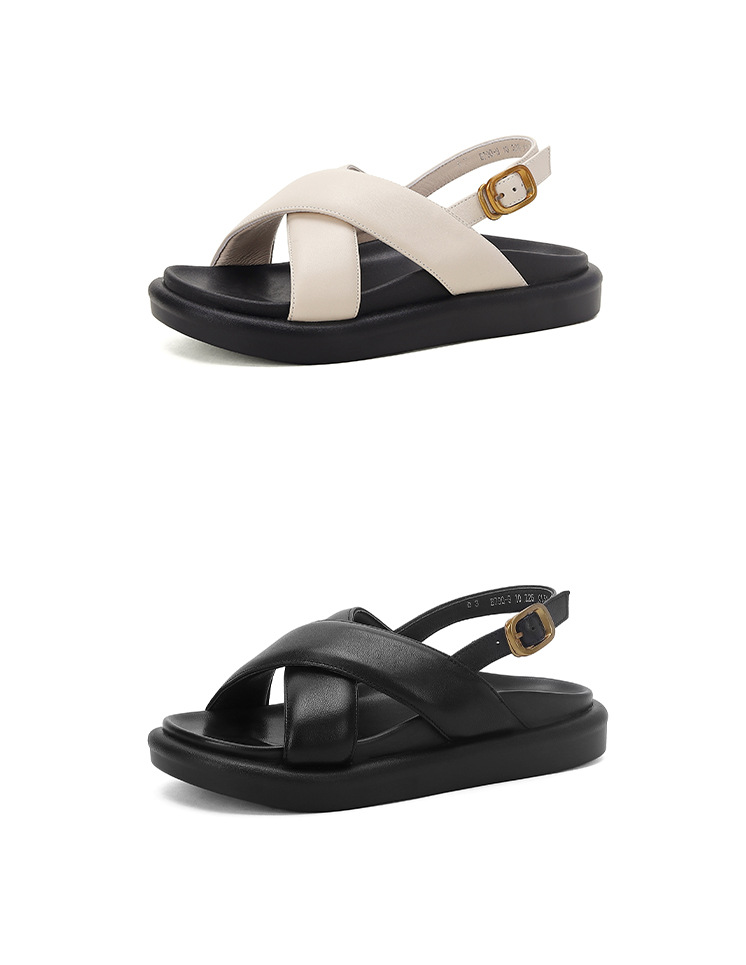 Sandal hở ngón đế dày thường ngày cho nữ – giày đi biển đế bằng hở ngón thời trang đơn giản — Màu đen chi tiết 21