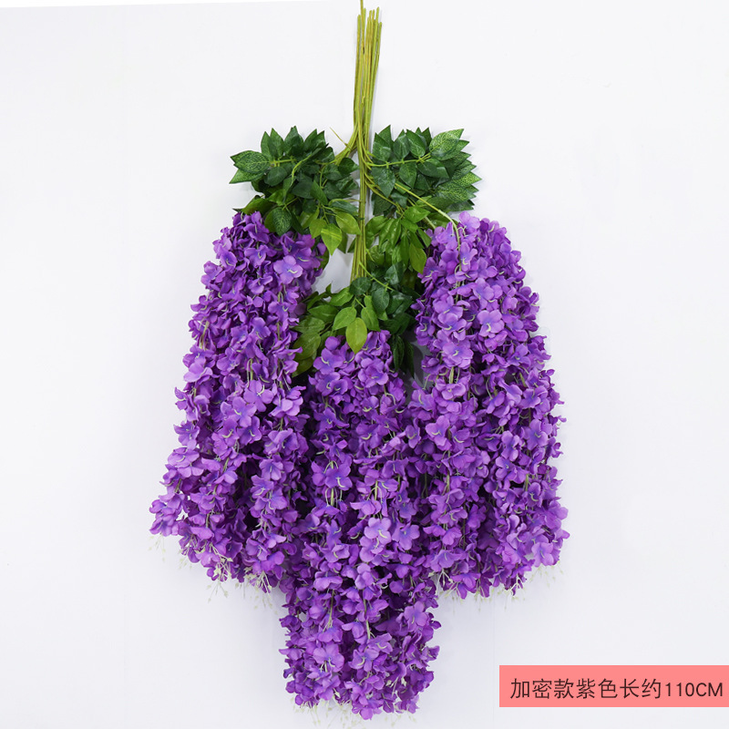 Flor de Glicinia, Flor de Techo Violeta, Flor de Glicinia para Bodas, Enredadera Decorativa, Enredadera de Flores Artificiales, Decoración del Hogar al por Mayor