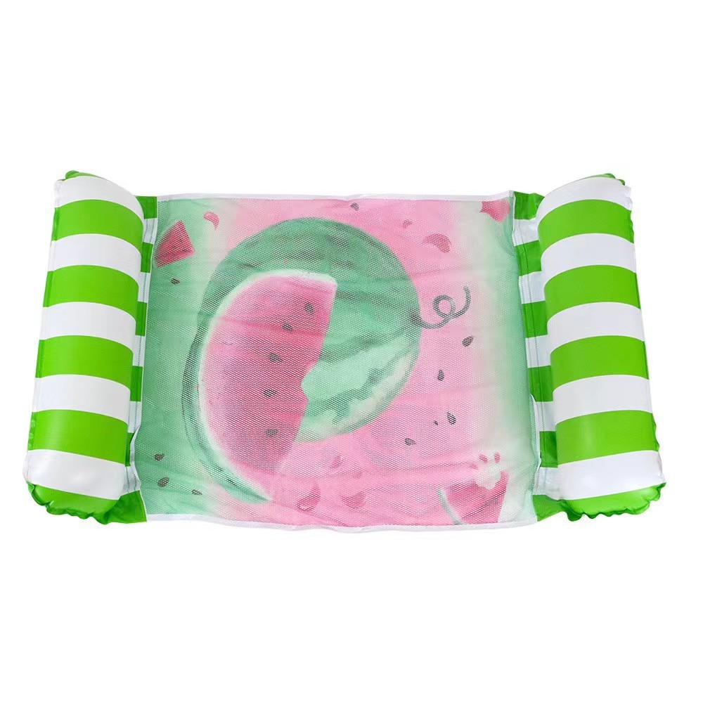 Inventario de PVC infláble impresión de agua flotante piscina flotante tela de suspensión infláble cama flotante plegable rayas sillón