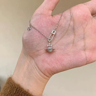 日韩风立体星项链小众轻奢高级星球吊坠锁骨链轻奢小众