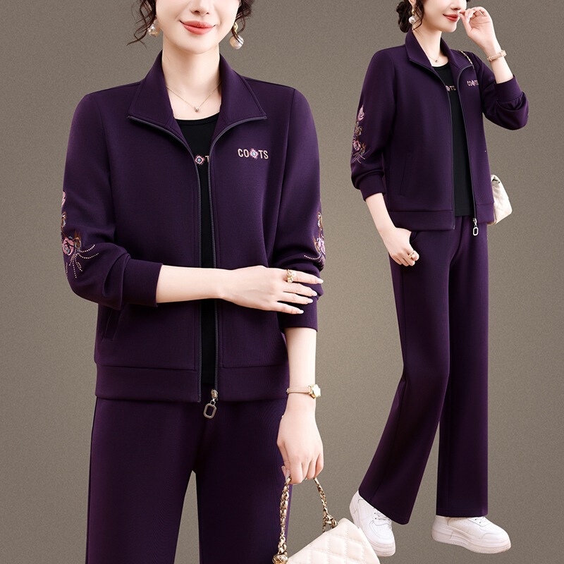 Women's Casual Sports Suit for Spring and Autumn, Loose Sweatshirt Three-Piece Set with Long Pants, Outdoor Jogging Fitness Versatile Women's Clothing Women's Casual Sports Suit for Spring and Autumn, Loose Sweatshirt Three-Piece Set with Long Pants, Outdoor Jogging Fitness Versatile Women's Clothing