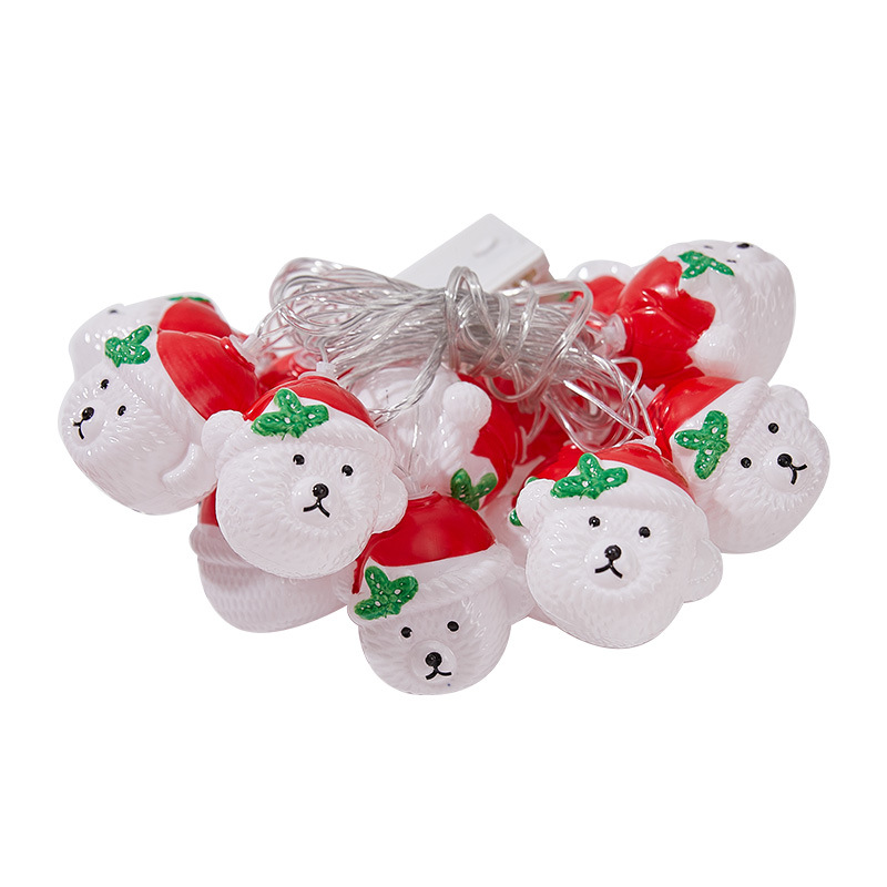 LED árbol de Navidad cadena de luces Papá Noel muñeco de nieve lámpara decorativa galvanizado batería de pentaco pequeña lámpara de color lámpara intermitente