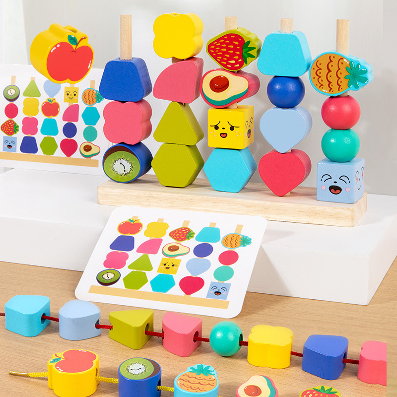 Caja de cuentas para bebés, ayudas para la enseñanza temprana, formas geométricas, combinación de colores, entrenamiento de concentración cognitiva, juguetes intelectuales beneficiosos Montessori