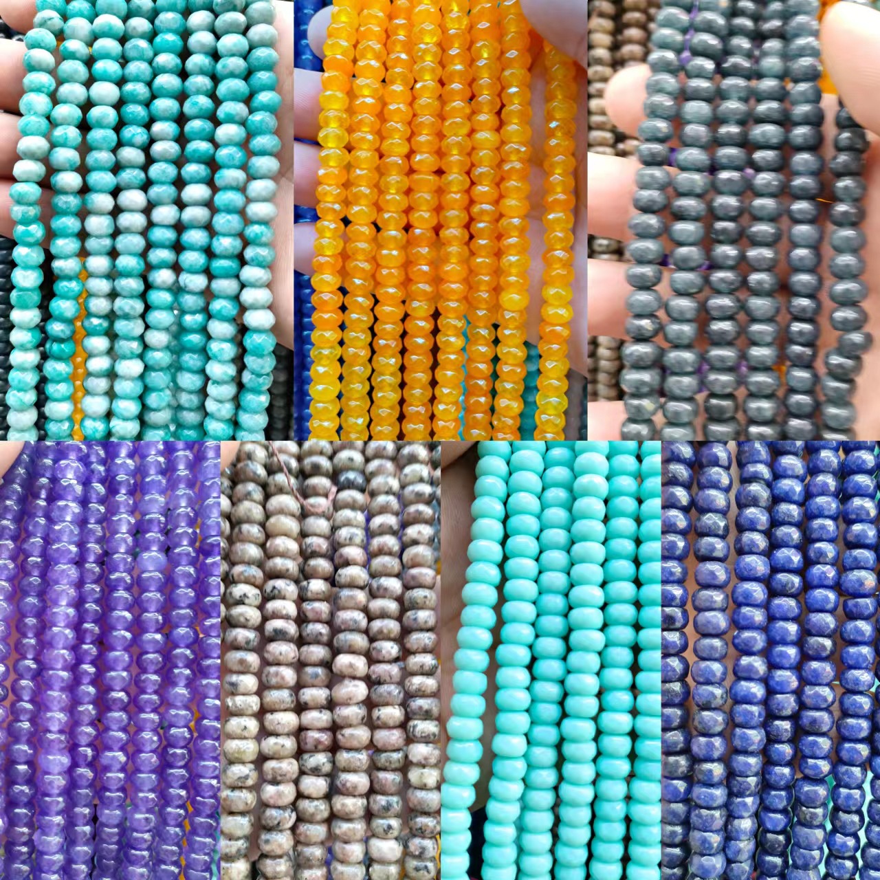 3x4 cut face abacus beads, white stone optimized separator beads, flat beads engraved face DIY Bodhi beads accessories semi-finished products wholesale