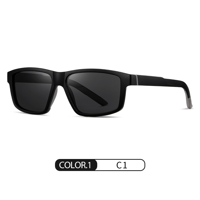 Spot al por mayor polarizador S12112 moda bicolor inyección montura cuadrada gafas de sol para conducir al aire libre gafas de sol