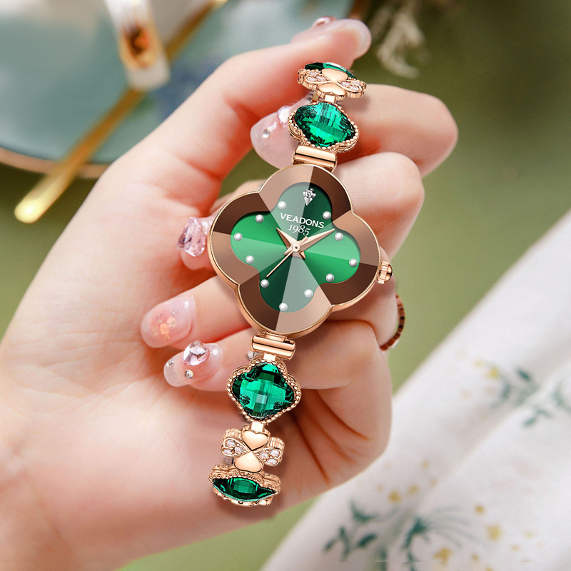 Veaton Veadons Four-Leaf Clover Watch Women's Quartz Watch Douyin Tk Cross-Border Hot Style Factory Wholesale