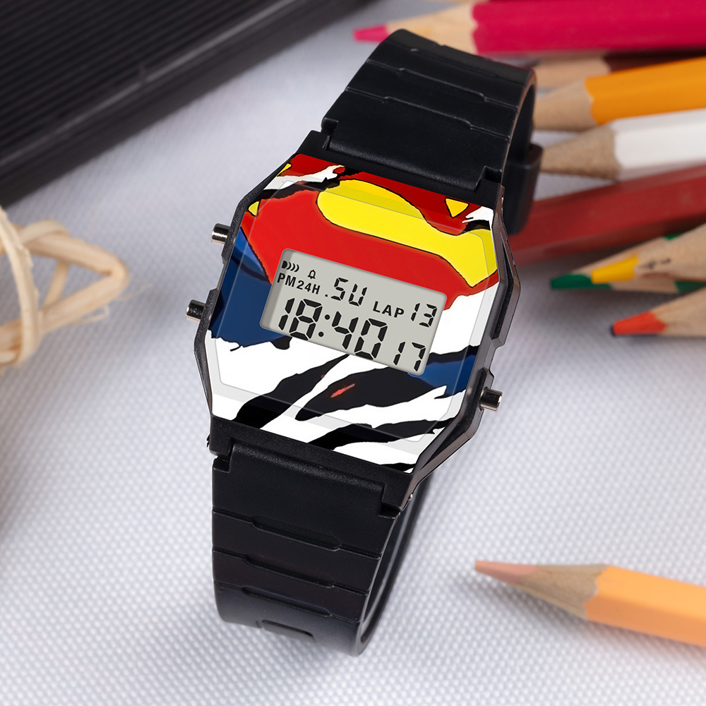 Tendencia de relojes electrónicos para hombres y mujeres relojes electrónicos de dibujos animados adolescentes estudiantes de secundaria y secundaria al por mayor relojes electrónicos de luz nocturna