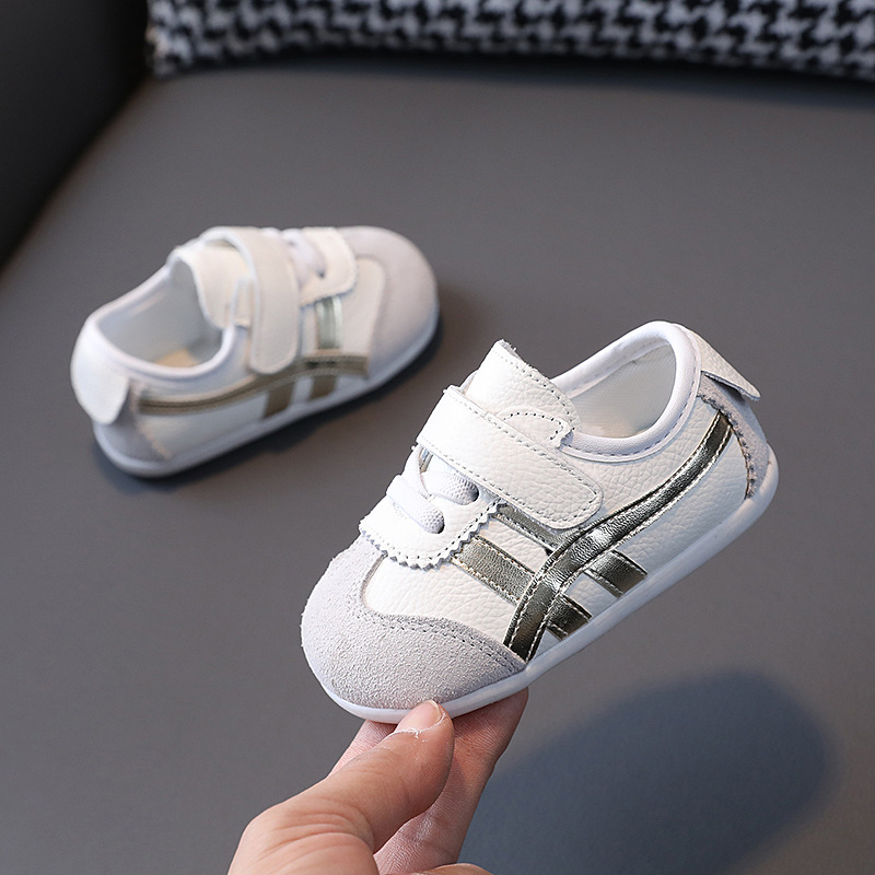 Scarpe per bambini primaverili e autunnali 1-3 anni per uomini e donne scarpe per bambini in pelle di vacchetta scarpe per bambini fondo morbido piccole scarpe bianche il bambino non lascia cadere le scarpe 2_voghion.com