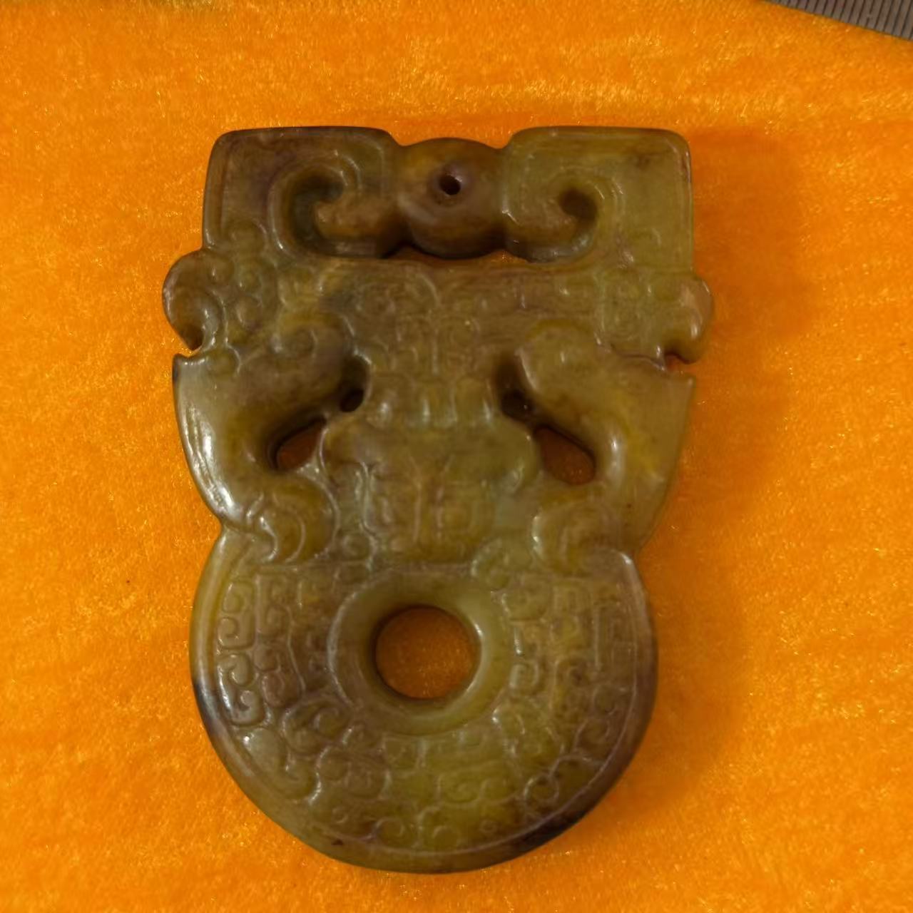 老岫玉孔雀高古玉盘龙古玩杂项收藏工艺品地摊旧货复古货源批发