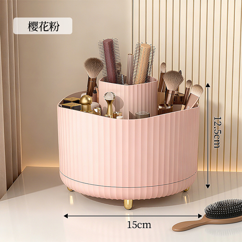 デスクトップ回転化粧ブラシ収納チューブ化粧品収納ラックデスクドレッシングテーブルアイシャドウブラシ口紅ボックスペンホルダー