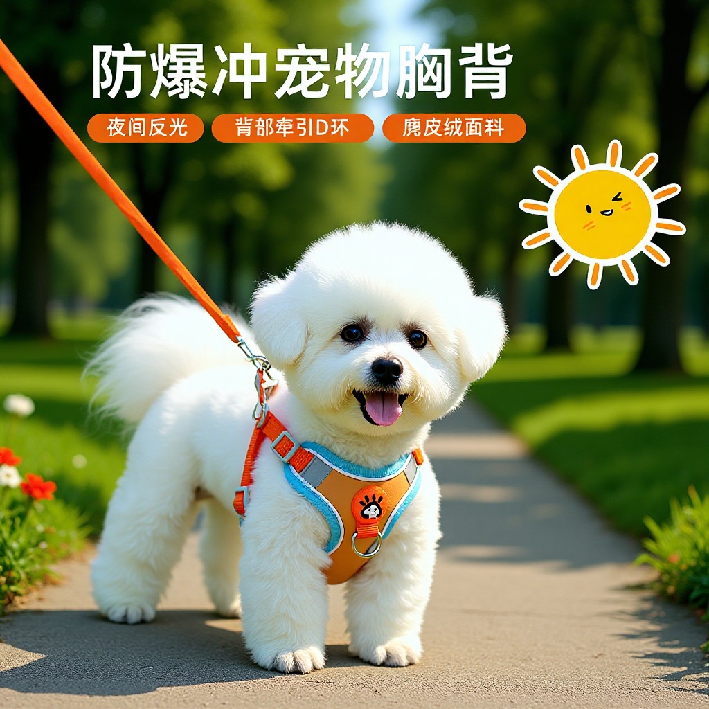 [Breathable] Pet Leash Harness for Small Dogs, High-Quality Vest-Style Dog Walking Leash for Bichon Frise