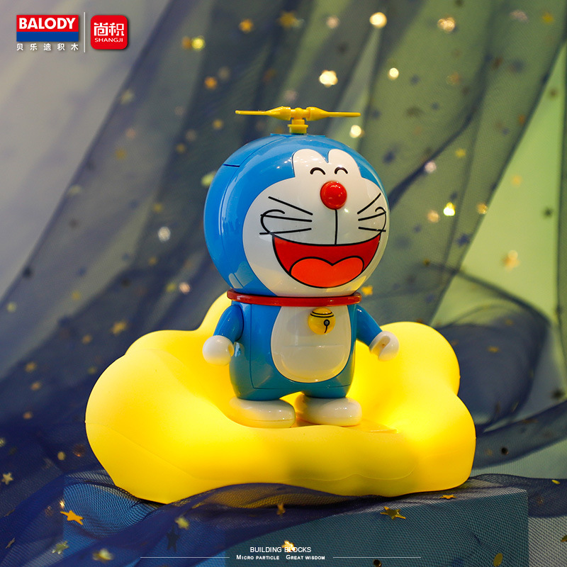 Belody21076 genuino Doraemon animación creativa gato Dingdong hecha a mano regalo de juguetes de ensamblaje de bloques