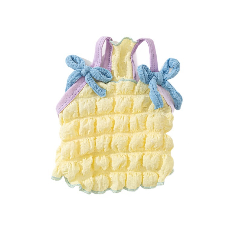 26 nueva primavera y verano ropa de mascotas fresca burbuja cuadrícula transpirable perro pequeño y mediano Teddy Bear ropa de perro image 5