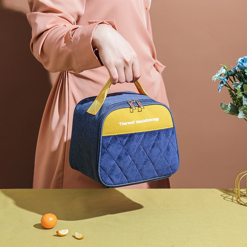 New lunch box with aluminum foil insulation bag, Korean style thickened lunch bag, Japanese style portable waterproof student ice bag