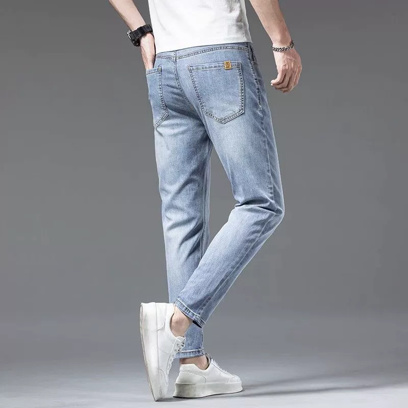 Silk summer jeans, thin elite trousers