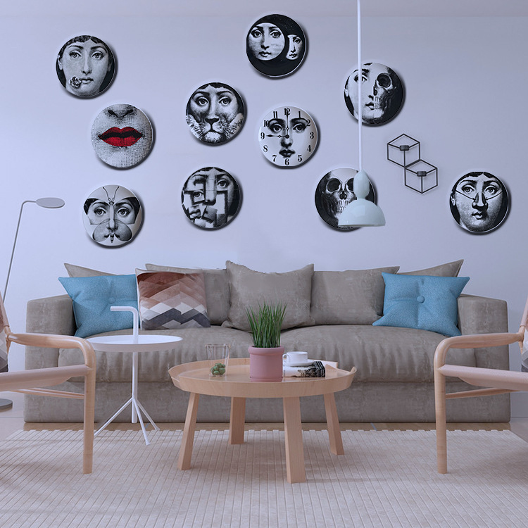 10 inch cross-border ceramic disc living room background home wall hanging decorative face art plate desktop jewelry storage plate 10 inch cross-border ceramic disc living room background home wall hanging decorative face art plate desktop jewelry storage plate