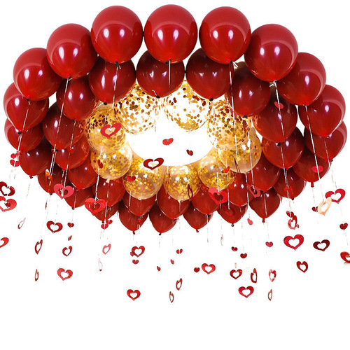 Marriage Internet celebrity wedding room balloon set complete wedding room double-decker wedding red wedding scene layout decorative supplies